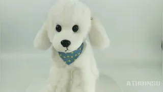 Athoinsu Realistic Stuffed Poodle Adorable Puppy Dog Soft Plush Toys