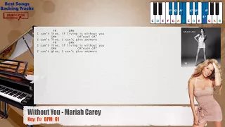 🎹 Without You - Mariah Carey Piano Backing Track with chords and lyrics