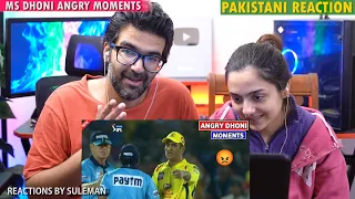 Pakistani Couple Reacts To 7 Moments when MS Dhoni lost his Cool | Rare MS Angry Moments in Cricket