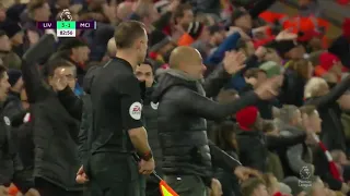 Pep guardiola reaction VS Liverpool