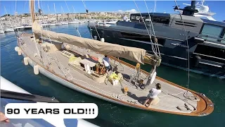 Stunning Classic Sailing Yacht Docking Between 2 Luxury Yachts (Captain’s Vlog 86)