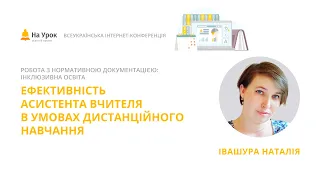 Наталія Івашура. Ефективність асистента вчителя в умовах дистанційного навчання