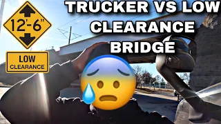 TRUCKER vs LOW CLEARANCE BRIDGE 🤦🏾‍♂️ WHO WINS? |TRUCKING VLOG ; JAN 8 2020