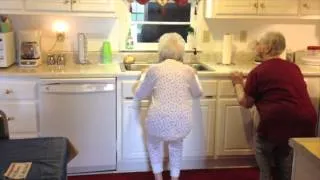 My 100 year old grandma doing her daily exercise routine :)