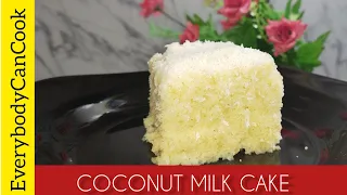 Coconut Milk Cake Without Oven by EverybodyCanCook #cake #coconut #desert #sweet #baking #howto