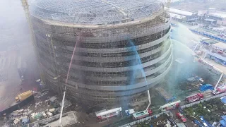 15 firefighting robots made their debut in rescue drill in central China