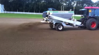 Cricket Square Renovation -spreading cricket loam.