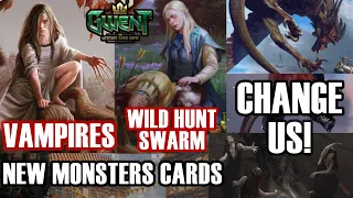 NEW MONSTERS CARDS - LARA DORREN AND VEREENA! SHORT discussion on MO cards - GWENTFINITY CHANGES