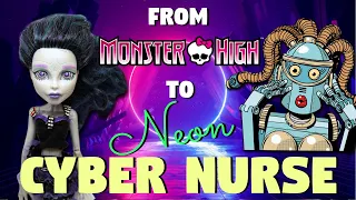 NEON SPACE CYBER NURSE / Monster High Doll Repaint by Poppen Atelier / FUTURISTIC HALLOWEEN