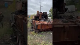 Подбитая русская установка Тунгуска. Destroy russian tank