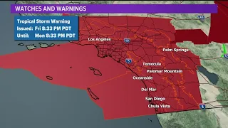 San Diego County under Tropical Storm Warning as Hilary approaches