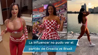 La modelo croata Ivana Knoll, fue echada de un estadio durante la Copa del Mundo