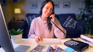 ASMR Travel Agent Books Your Vacation ✈️  Typing, Page Flipping, Soft Spoken, Personal Attention