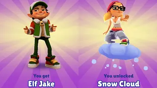 Subway Surfers Xmas - New Elf Jake and Snow Cloud Board Update - All Characters Unlocked Gameplay