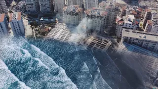 Turkey earthquake flooded streets! Sea water level rise causes flooding in Iskenderun, Hatay