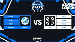 $15,000 BOOST BLITZ Tournament | Luminosity Gaming vs TSM | Pros Playing with Unlimited Boost | RL