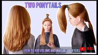 DIY  HOW  TO  ADD  VOLUME  &  INVISIBLE  LAYERS ( U- & V- SHAPED LAYERS HAIR )