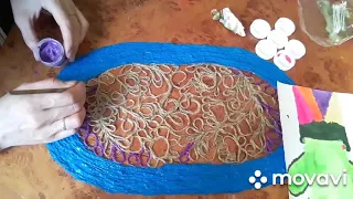 ПОДСТАВКА в технике Джутовая филигрань - Изделия из Джута- Jute craft ideas 2 часть. Мои  ОШИБКИ