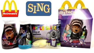 McDONALD'S SING MOVIE HAPPY MEAL TOYS FOOD PRODUCTS COLLECTION USA SET 2016 2017 MILK APPLE BOX US