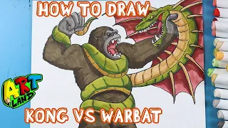 How to Draw KONG VS WARBAT!!!