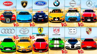Bugatti Veyron vs BMW M4 vs Porsche Taycan vs Toyota Supra - GTA 5 Mods Super Cars Compilation