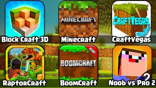 Block Craft 3D, Minecraft, CraftVegas, RaptorCraft, BoomCraft, Noob vs Pro 2