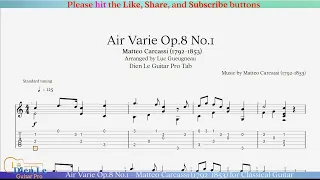 Air Varie Op.8 No.1 - Matteo Carcassi (1792-1853) for Classical Guitar with TABs