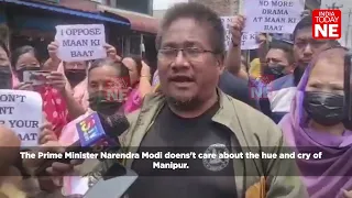 Manipur: Protesters refuse to listen to PM Modi saying, "No to Mann Ki Baat, Yes to Manipur ki Baat"