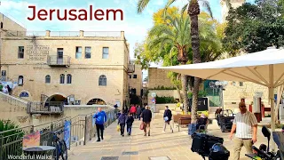 [4K] The Old City of Jerusalem. Walk from Jaffa Gate to the Western Wall, visiting holy sites.
