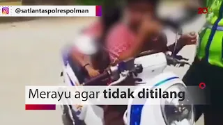 Takut Ditilang, Bocah SD Ini Nangis Cium Tangan Polisi