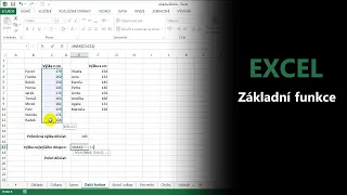 Excel - Základní funkce