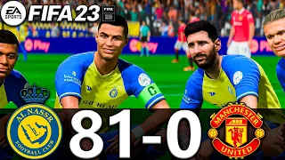 FIFA 23 - MESSI, RONALDO, MBAPPE, NEYMAR, ALL STARS PLAYS TOGETHER | Al NASSR 81-0 MAN UNITED