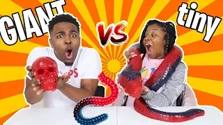 EXTREME GIANT GUMMY VS TINY GUMMY CHALLENGE!!!