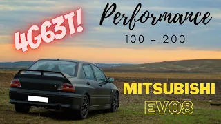 MITSUBISHI LANCER EVO 8 Acceleration 0-100 / 100-200 km/h