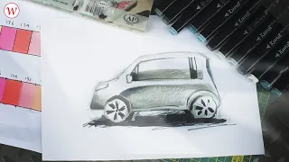 Car Rendering using Kunst Marker Blue / Green Marker