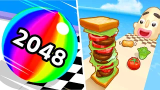 Ball Run 2048 Vs Sandwich Runner - SpeedRun Gameplay Android, iOS U3Q9A1J7A2G6