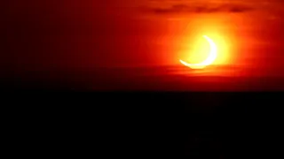 The stunning partial solar eclipse from Southern Ontario, Canada this morning.