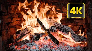 Burning Fireplace Crackling Sounds 🔥Soothing Relaxation, Stress Relief | Cozy Fireplace 4K 10 Hours