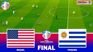 USA vs URUGUAY - FINAL COPA AMERICA | Full Match All Goals 2024 | PES Gameplay PC