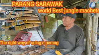 PARANG SARAWAK. World Best jungle machete. the right way of using a parang/machete.