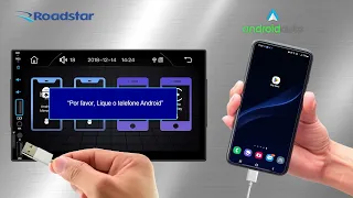 Espelhamento ANDROID AUTO na multimidia RS-700BR Plus Carplay