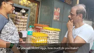 Mr. Vaidyanathan IDFC FIRST Bank with an egg seller- understanding her unit economics