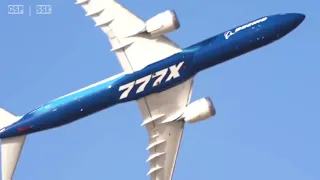 Boeing 777X Vertical Takeoff during 2021 Dubai Airshow.