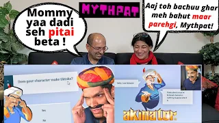 AKINATOR PLAYS AKINATOR | Mythpat | Reaction !! 😁😁