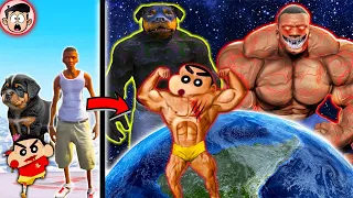 Growing BIGGEST CHOP, FRANKLIN, SHINCHAN in GTA 5 ! Grand Theft Auto V Cartoon