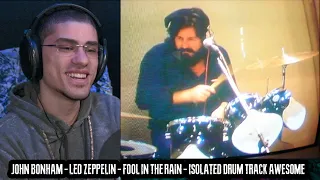 John Bonham - Led Zeppelin - Fool In The Rain - Isolated Drum Track AWESOME (1st Reaction Request)