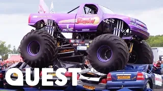 Mega Monster Truck Crushes 5 Cars Into Smithereens | Scrap Kings