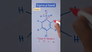 Sigma and pi bond counting in Toluene #shorts #youtubeshorts #reels #chemistry #viral #shortvideo