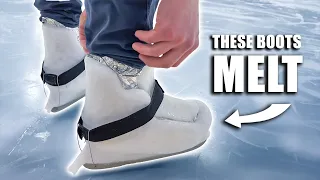 These ice skates are made of ice