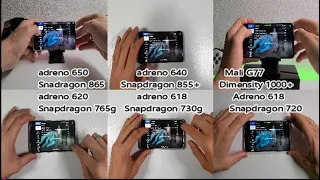 Dimensity 1000+ vs Snapdragon 720G 730G 765G 855+ 865 Gaming Comparison/Antutu/GFXBench Speed test!